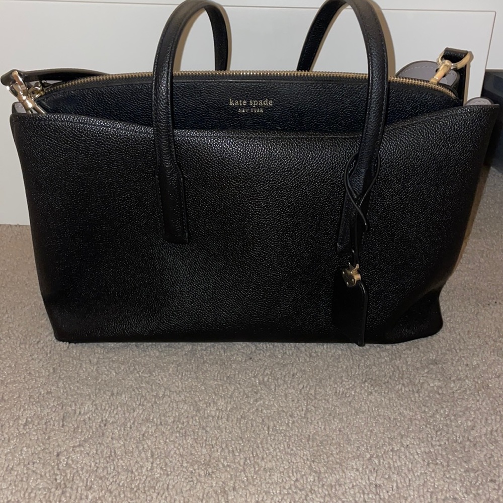 Kate Spade black work tote with laptop sleeve